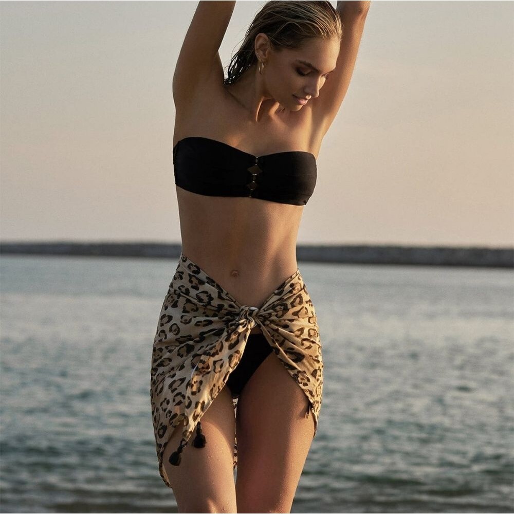 PQ SWIM LEOPARD SARONG NWT